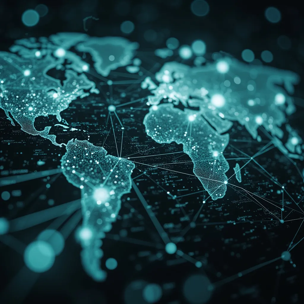 Representación abstracta de redes de datos y conexiones globales